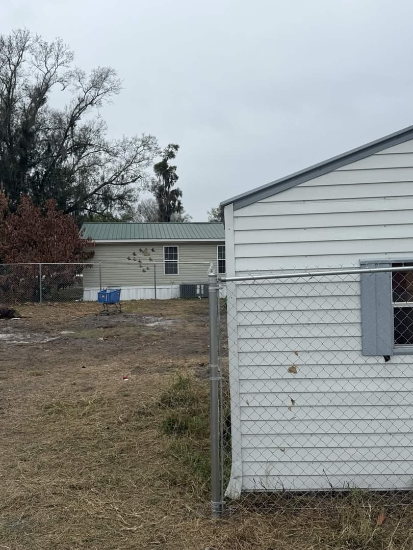 Chain Link & Wood Fence - Before