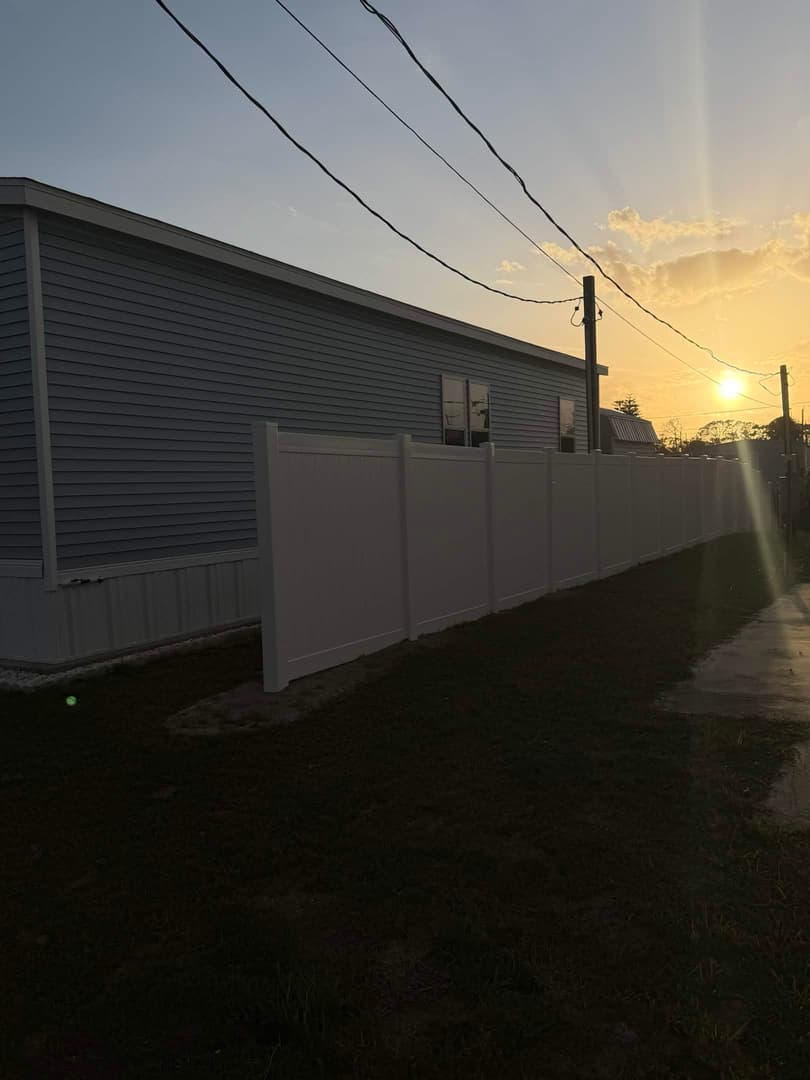White Vinyl Privacy Fence - After